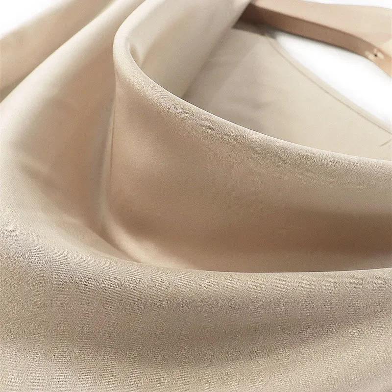 19 MM Women's Pure Silk Tank Vest Tops Stretch Ladies' Shirts with Short Sleeves Simple Wave Neck - Image 5