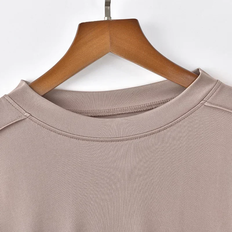 Women's Double-Sided Knitted Mulberry Silk Long-Sleeved Round Neck High Strecth Bottoming Shirt,30% Mulberry Silk +70% Vicose - Image 5