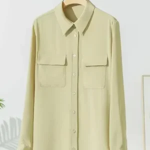 2025 Spring New Heavy Silk Shirt Women's Long Sleeve Mulberry Silk Blouse Temperament White Shirt Loose Top 93% Mulberry Silk